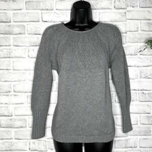 Chaps Gray Sparkle Knit Sweater Size Medium Cozy & Thick
